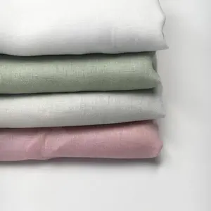 Pantalones tejidos de colores personalizados, venta al por mayor, tela de lino puro para ropa