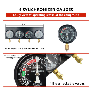 SINKEE Juego de 22 Herramientas de Sincronización de Carburador al Vacío con 4 Manómetros de Precisión para Yamaha XJ <span class=keywords><strong>XS</strong></span> 1100 2000-2007 - Product Image 6