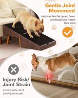 Escalier et rampe pliables de luxe 2 en 1 pour chien, ottoman séparé, marches pour animaux de compagnie pour petits chiens/chats, utilisation intérieure/extérieure