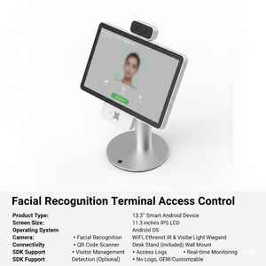 Terminal Inteligente Android de 13.3 Pulgadas con Reconocimiento Facial, NFC, Código QR, SDK Habilitado, Sistema de Control de Acceso Biométrico, Personalizable OEM, IP - Product Image 4