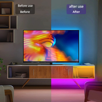 Ambiente RGB Monitor de PC inteligente Sincronización de pantalla 5V USB 24V Entrada 1M Gaming LED Backlight Strip Plastic Game Room Atmosphere Decor