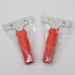 Cuchillo de limpieza con mango corto y mango rojo, hoja recta de acero inoxidable de 2,5 pulgadas para eliminación de adhesivos de juntas de azulejos y vidrio - Product Image 1