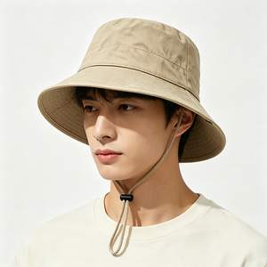 Custom Unisex Outdoor Canvas <b>Bucket</b> Hat Chin Strap Quick Dry UV Protection Fisherman Adjustable Windproof Safari Hiking Camping - Product Image 1