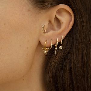 Fabricante al por mayor nueva Alta Calidad fina moda plata esterlina moda negro CZ blanco perla de agua dulce pendientes colgantes - Product Image 2