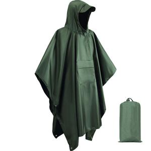 Multifunction Waterproof Rain <b>Poncho</b> for Hiking Camping Outdoor Adult 3 in 1 Rainy Day Moisture-proof Pad <b>Hooded</b> Raincoat - Product Image 5