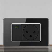 Interrupteur mural tactile moderne YUHE PC Noir IP20 10A 230V avec port USB-C et Wi-Fi pour application