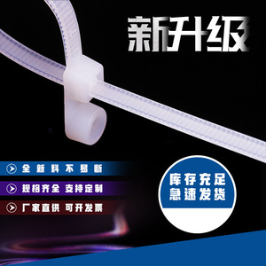 สายรัดเคเบิ้ล Huiyu ขนาด 4.8 มม. 1.5 มม. วัสดุ PA66 สีขาว สีดำ แบบล็อคอัตโนมัติ ไนลอนแบบรูคู่ สำหรับจัดระเบียบสายไฟ - Product Image 3