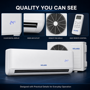 Climatiseur <span class=keywords><strong>solaire</strong></span> hybride AC/DC 24000 BTU, split, onduleur, refroidissement et <span class=keywords><strong>chauffage</strong></span>, avec alimentation de secours sur réseau, sans batterie requise - Product Image 4