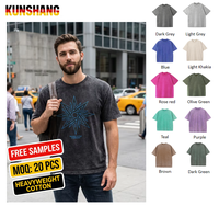Kaos Polos Katun Berat 280g Custom Pattern Pria Streetwear Oversized Boxy Fit Vintage Wash Acid Wash Grosir
