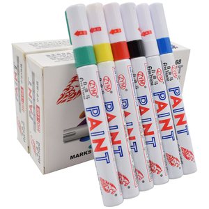 Ensemble de stylos à peinture permanents à séchage rapide 6 mm, 12 couleurs vibrantes, pour <span class=keywords><strong>album</strong></span> DIY, graffiti, lettrage de pneus de voiture, surfaces en papier - Product Image 6