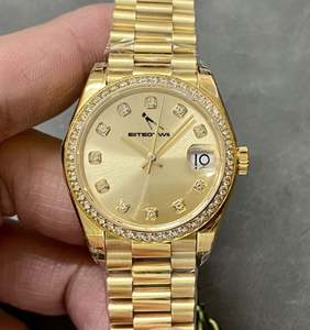 Elegante Reloj de Pulsera para Hombre de Negocios con Caja Dorada, Espejo de Zafiro, Resistente al Agua, Mecánico Automático, con Moissanita - Product Image 6