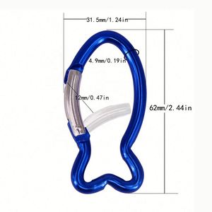 Custom Logo Portable Fish Shaped Aluminum Carabiner Keychain <b>Spring</b> <b>Clip</b> for Trade Show Giveaways - Product Image 2