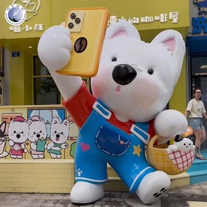 شخصية كرتونية مخصصة إبداعية على شكل حيوان بالحجم الطبيعي تمثال منحوت من الراتنج مصنوع من الألياف الزجاجية مخصص - Product Image 3