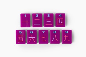 Purple <b>Mahjong</b> Tiles <b>Set</b> Colorful Game Pieces Number and Symbol Design for Table Entertainment - Product Image 5