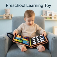 Livre d'activités sensorielles Montessori personnalisable et réutilisable en feutre pour bébés, livre silencieux, livres d'autocollants magiques pour enfants