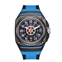 Montre mécanique automatique carrée pour homme HANBORO, série œil du diable, grandes aiguilles, tendance de la mode, boîtier en céramique en fibre de carbone brasé