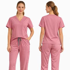 Conjunto de Uniformes Médicos Personalizados con Logotipo, Cómodos, de Manga Corta, Unisex, para Enfermería, Clínicas Dentales, Doctores, Enfermeras y Personal de Salón - Product Image 1