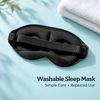Masque de sommeil 3D pour le camping et les voyages, en tissu tricoté polyester, lavable et portable