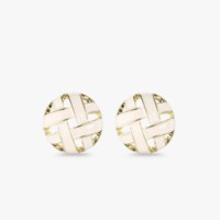 Boucles d'oreilles clous en émail tressé EDGE, dorées, rondes, géométriques, bijoux de mode pour femmes