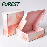 Kotak Pengiriman Lipat Custom Print Forest Packing, Kemasan Pengiriman Self Locking untuk E-commerce, Pakaian, Hadiah, dan Ritel