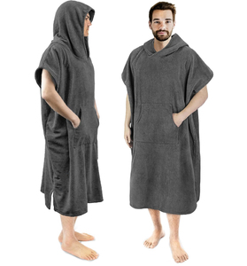 Tùy Chỉnh 100% Bông Bên Ngoài Velour <span class=keywords><strong>Terry</strong></span> Mềm Bãi Biển Poncho Khăn Áo Thay Đổi Khăn Bãi Biển Áo Khăn - Product Image 1