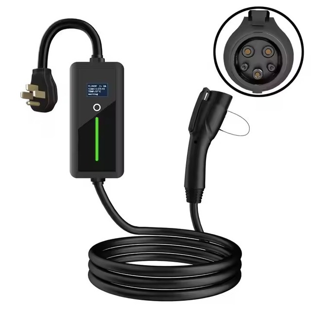 Level 2 Portable Electric Car Charger 32A 250V 16.4ft NEMA 14-50P Home Charging Station Adjustable Current/Timing J1772 EVs