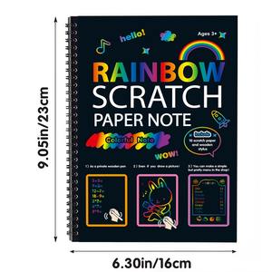 Colorido 16-23cm Scratch Paint Book School Notebook hecho de papel para fiesta de cumpleaños y Festival Color Drawing School Accessories - Product Image 3
