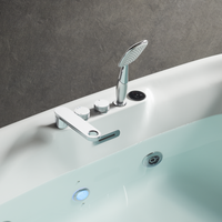Baignoire de massage Whirlpool de luxe moderne en acrylique, avec cascade, bulles d'air, 30 jets, contrôle par ordinateur et éclairage LED – Vente chaude directe usine
