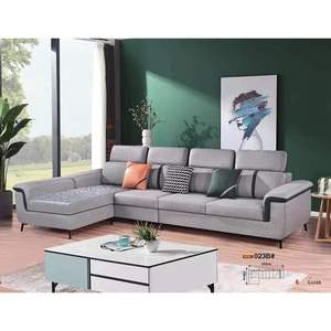 Salas und wohnzimmer möbel sets moderne l förmigen sofa suade stoff tier druck chesterfield-luxus polster - Product Image 2
