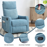 360 °   Fauteuil inclinable pivotant et à bascule pour salon et chambre à coucher, avec massage chauffant, fauteuil inclinable manuel avec port de charge USB P1182