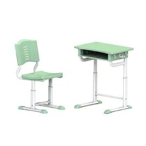 YJ Classroom Modern Erogomic Height Adjustable School Desk Table And Chair For Sale