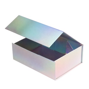 MSP BOXES 6.69*5.51*2.16 Inches Holographic Cosmetic Paper Packaging Small Collapsible Gift Boxes For Perfume Lipgloss