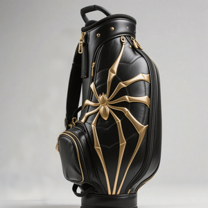 กระเป๋าใส่ไม้กอล์ฟแบบขาตั้งระดับไฮเอนด์ รุ่นสั่งทำพิเศษ สีดำทองลายแมงมุม - Product Image 3