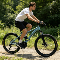 Cadre en acier à haute teneur en carbone approuvé, 21 vitesses, freins à disque doubles, suspension avant, vente en gros, vélo de montagne pour adultes à 21 vitesses