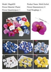 <strong>Film</strong> Processed Moth Orchid Flower Head 8cm Single Bloom Plastic Material for Wedding Hotel Home Photography Decoration - Product Image 5