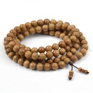 Riddhi Siddhi Sandal Wood Carving Round Golden Yellow Beads-Wooden Souvenirs From Rajasthan Box Packed - Product Image 1