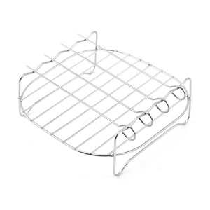 Grille de cuisson carrée en acier inoxydable, accessoires pour friteuse à air, ensemble de brochettes, outils de cuisson multifonctionnels faciles à nettoyer - Product Image 2