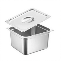 Großhandel Edelstahl Gastronorm-Behälter Stapelbare Dampfgarerpfanne GN Lebensmittelbehälter mit Deckel für Buffet Catering Restaurant
