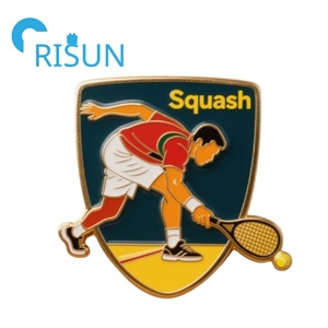 Factory Metal Squash Ball Enamel Brooch Lapel Pin Squash Rackets Pins Custom Logo Racquetball Squash Sports Enamel Pin Badge - Product Image 5