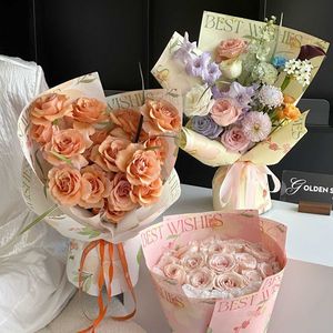 Papel de Regalo Floral Impermeable de Glassine con Impresión de Deseos, 30*50cm/pcs, Marca SEEWIN, Logotipo Personalizado para Floristerías - Product Image 4