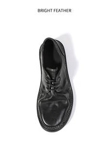 <span class=keywords><strong>Scarpe</strong></span> Derby <span class=keywords><strong>Uomo</strong></span> All Black Ufficiali con Lacci in Vera Pelle Fatte a Mano Business Casual Suola Morbida Novità 2026 - Product Image 2