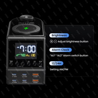 Stasiun Pengisian Daya GaN 240W 4*140W PD3.1 USB-C Pengisi Daya Cepat Nirkabel, Cocok untuk Laptop Apple Jam Alarm Samsung