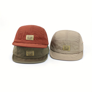 Cappelli in tessuto ad asciugatura rapida con cinturino arancione a tesa corta giapponese a 5 pannelli regolabili con cinturino in stile arancione - Product Image 5