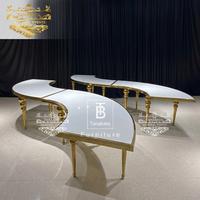 Fournisseur de mariage Cadre en acier inoxydable doré Tables de fête de mariage pour événement