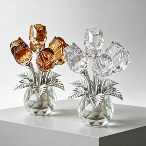 Nouveau produit : élégante rose à sept têtes en cristal, décoration de table, décoration d'entrée, décoration créative pour anniversaire, Saint-Valentin - Product Image 5