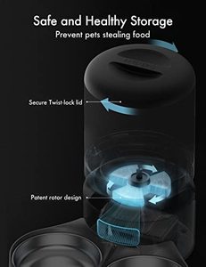 Distributeur intelligent de nourriture sèche de 5l avec séparateur 10s d'appel de repas et de minuterie, 50 Portions 6 repas par jour pour chat chien animal de compagnie - Product Image 4