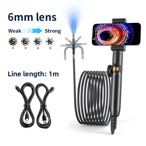 Caméra d'inspection endoscopique flexible avec 6 LED, tube HD 6mm/8mm pour révision des tuyaux d'évier et de vidange, compatible Android, iPhone, iPad, outils de boroscope - Product Image 1