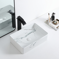 Lavabo de salle de bain en céramique, design marbre, OEM ODM, articles sanitaires