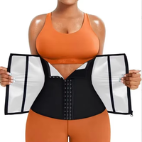 Ceinture de sudation amincissante en argent pour femme, avec fermeture éclair et crochets, pour le contrôle du ventre, idéale pour la gym et l'entraînement physique (vente en gros)