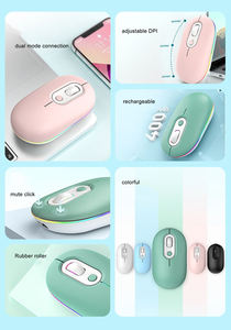 Wholesale Factory OEM Cute Mini Wireless <b>Mouse</b> Rgb Backlight Dual Mode Silent Rechargeable Computer <b>Mice</b> for Kids - Product Image 4